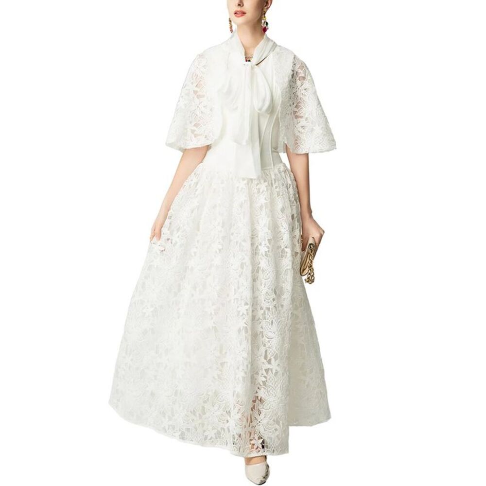 Burryco Womens Short Sleeve Embellished Maxi Dress